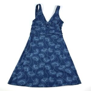 Patagonia Margot Sleeveless Dress Sz S Blue Floral Organic Cotton
